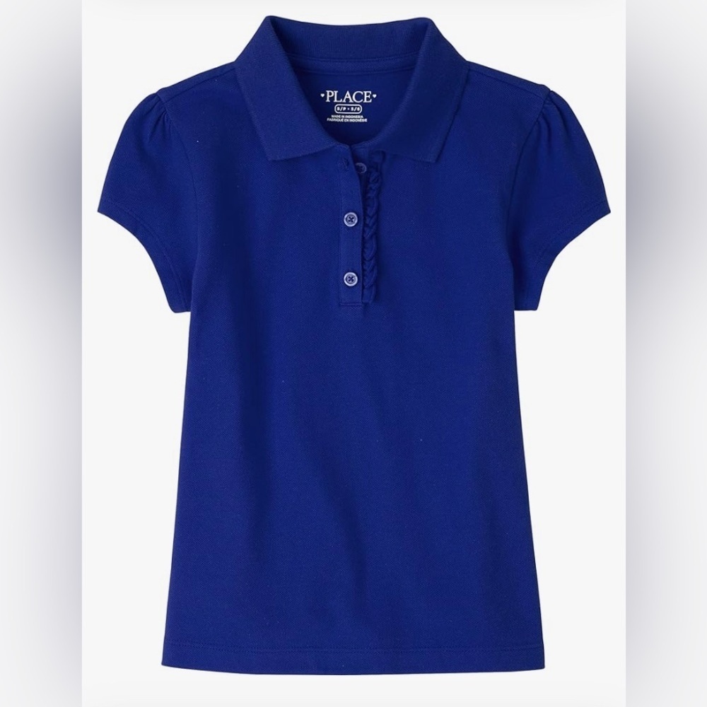The Children's Place - NEW - Girls' Short Sleeve Ruffle Pique Polo. Small (5/6).
